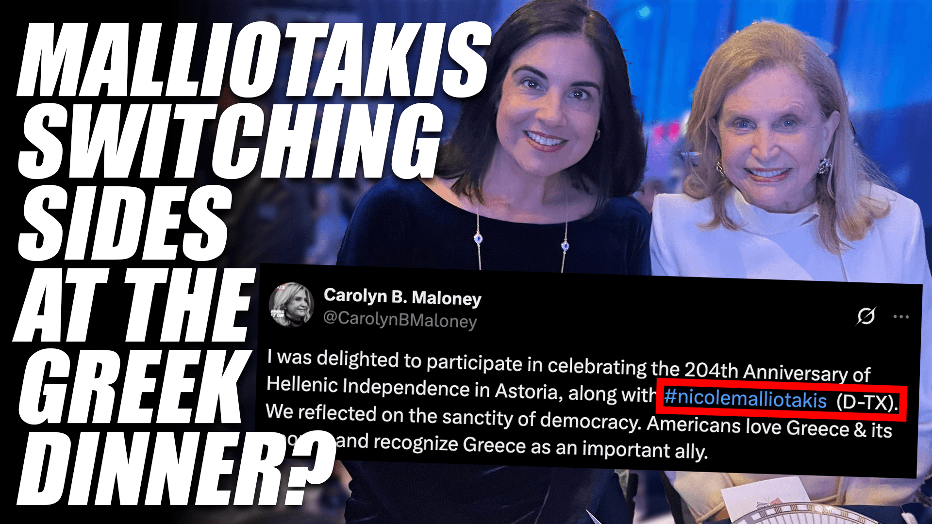 Fmr. Rep Carolyn Maloney Posts Confused Tweet Calling Malliotakis a Democrat... From Texas?