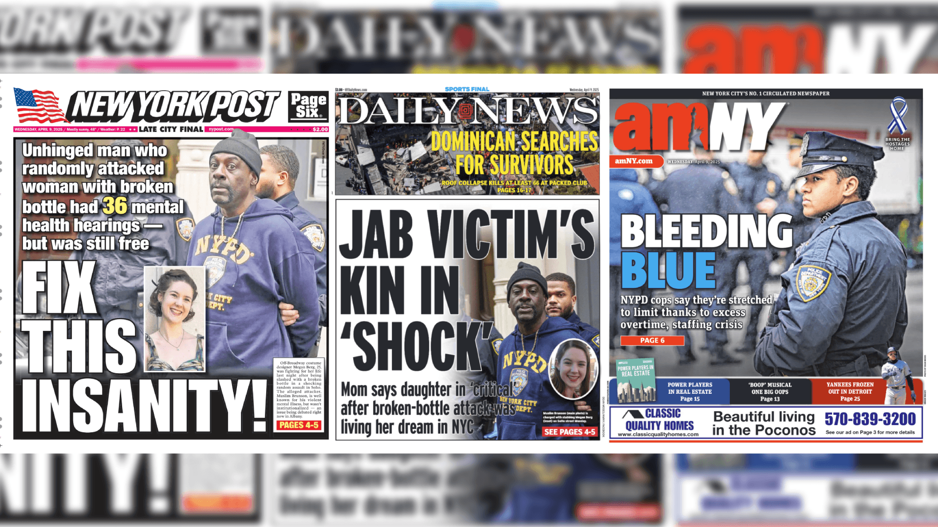 Front Pages for April 9th, 2025