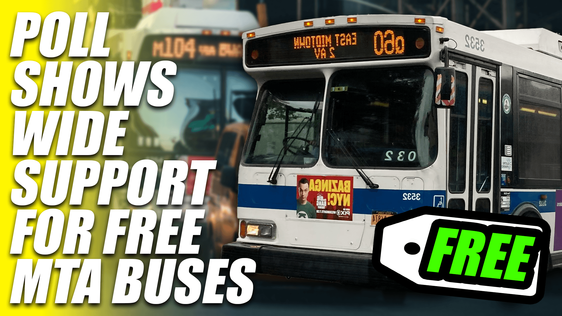 New Poll Shows 72% of Voters Support Free MTA Buses