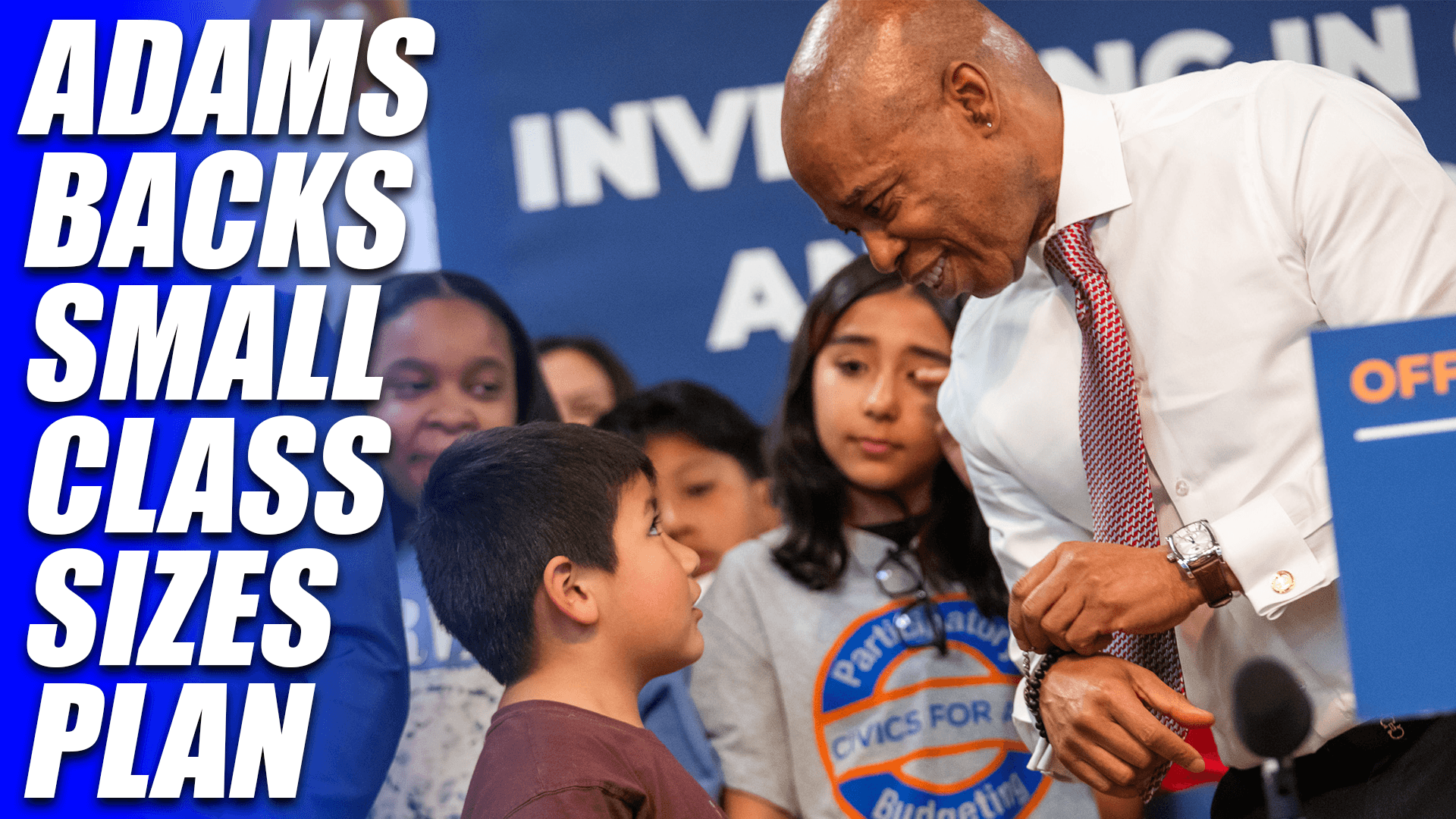 Adams Flip Flops on Small Class Sizes, Backs Hiring Plan
