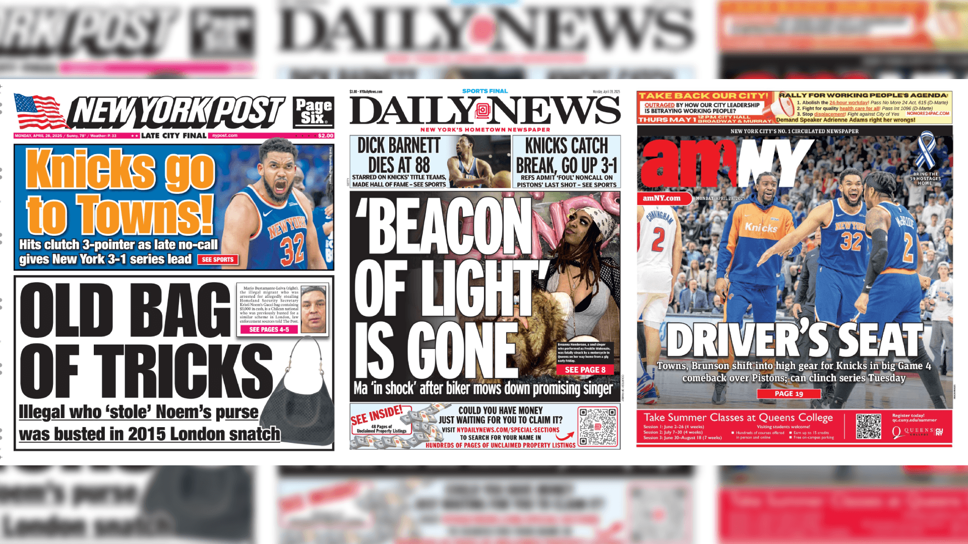 Front Pages for April 28th, 2025