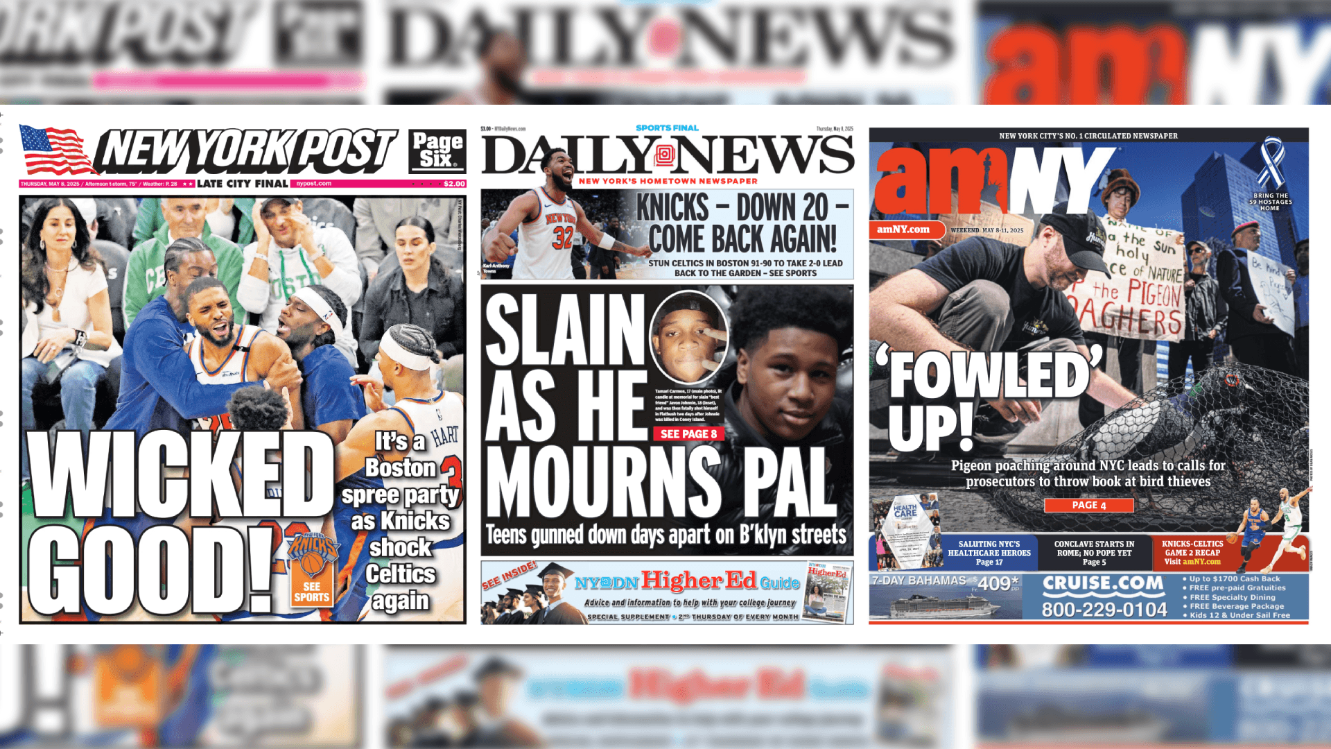 Front Pages for May 8th, 2025