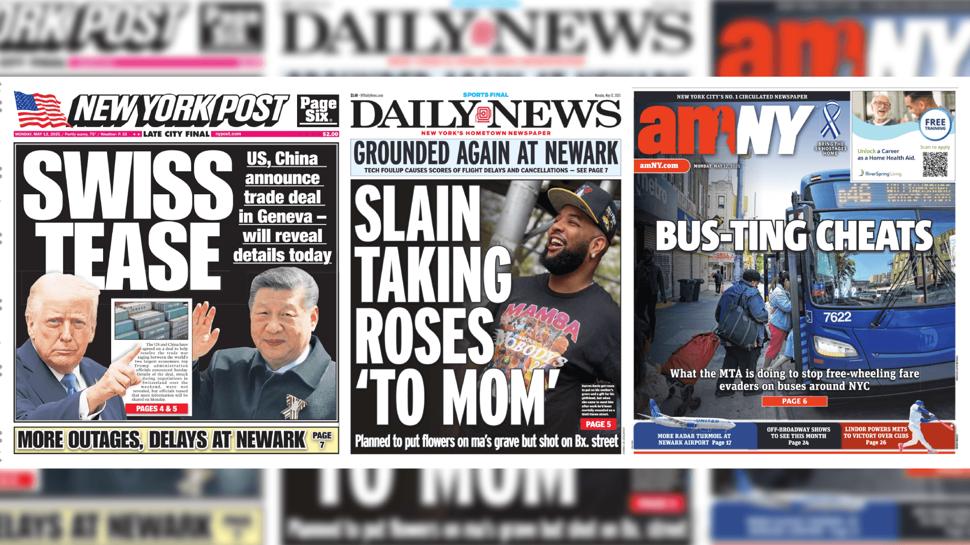 Front Pages for May 12th, 2025