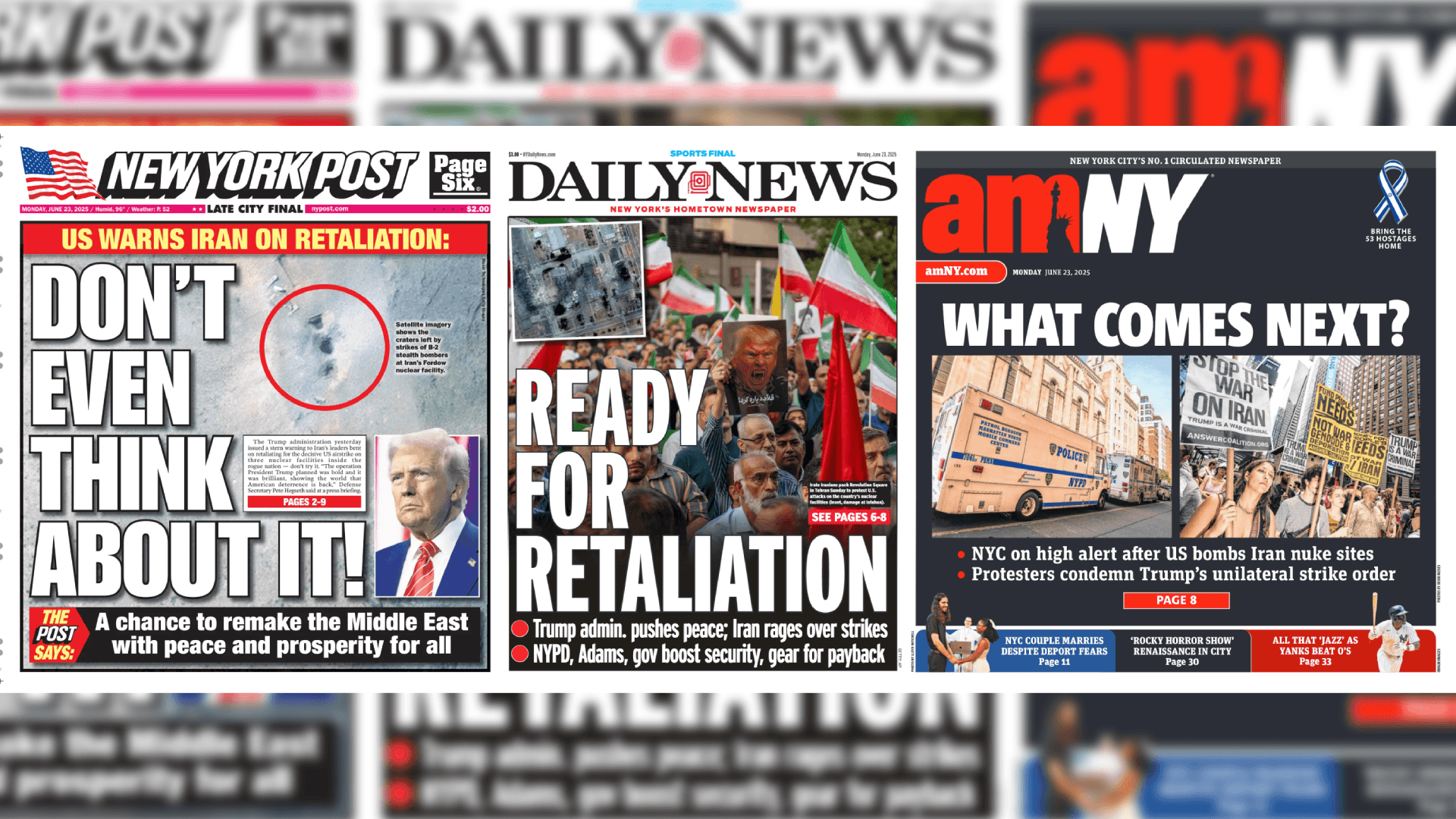 Front Pages for June 23rd, 2025