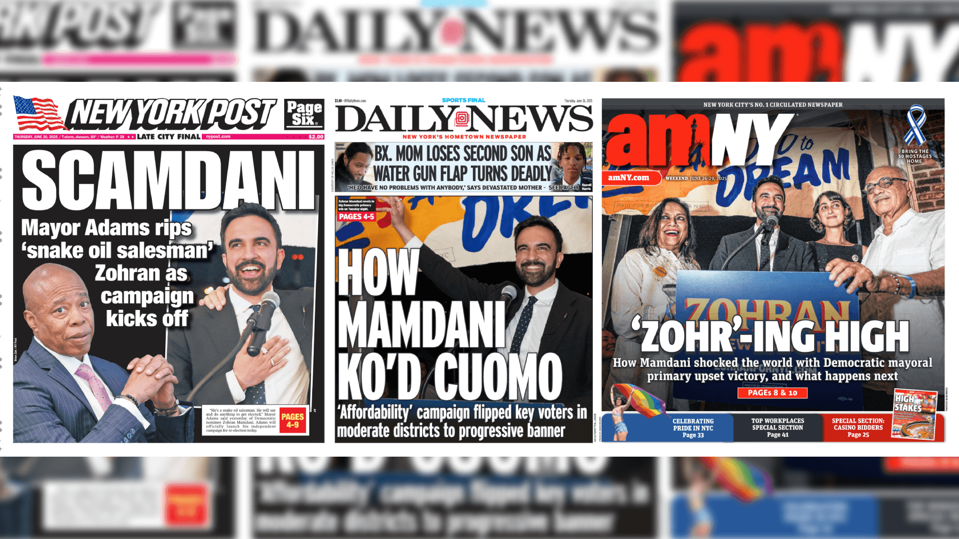 Front Pages for June 26th, 2025