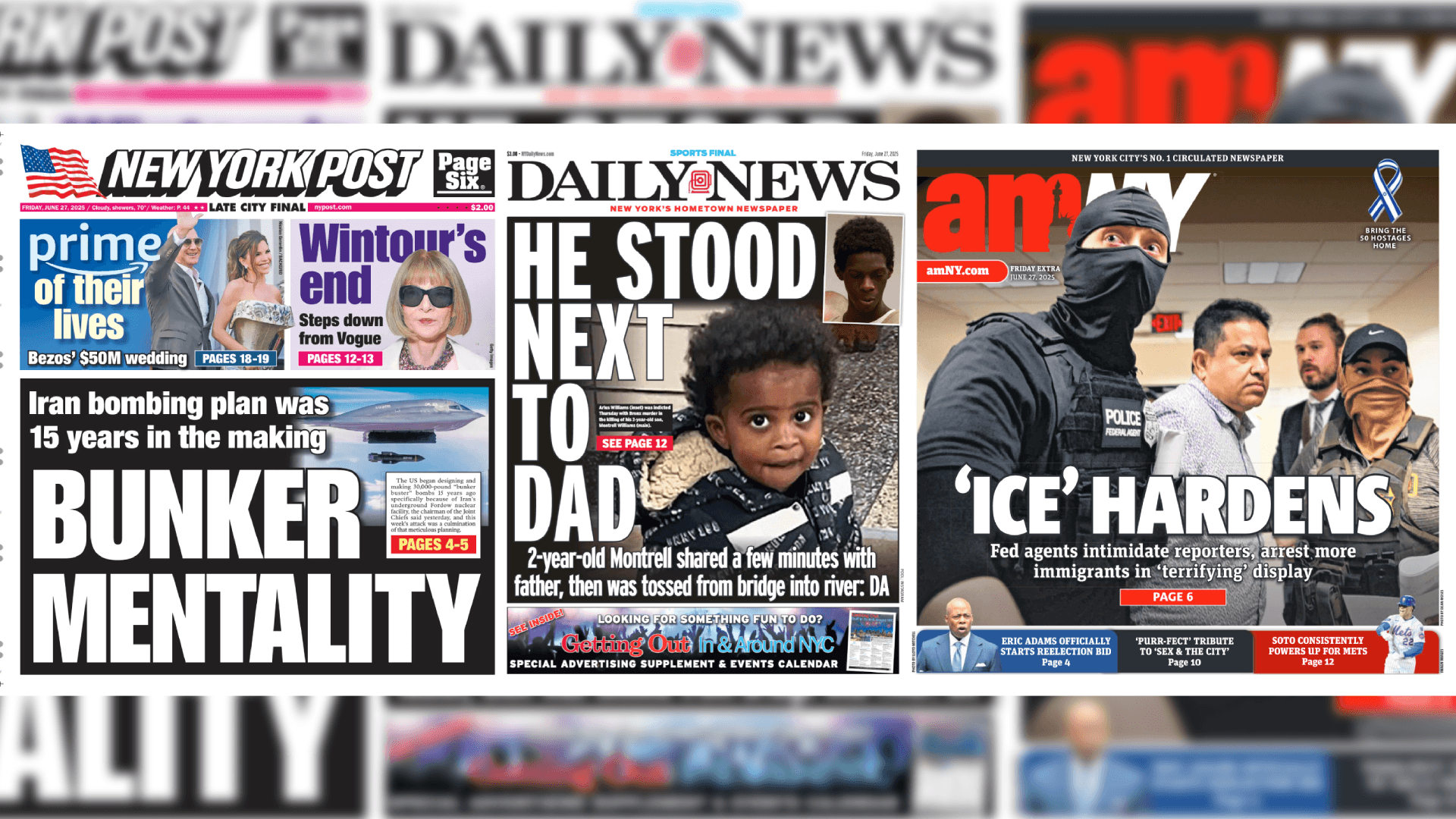 Front Pages for June 27th, 2025