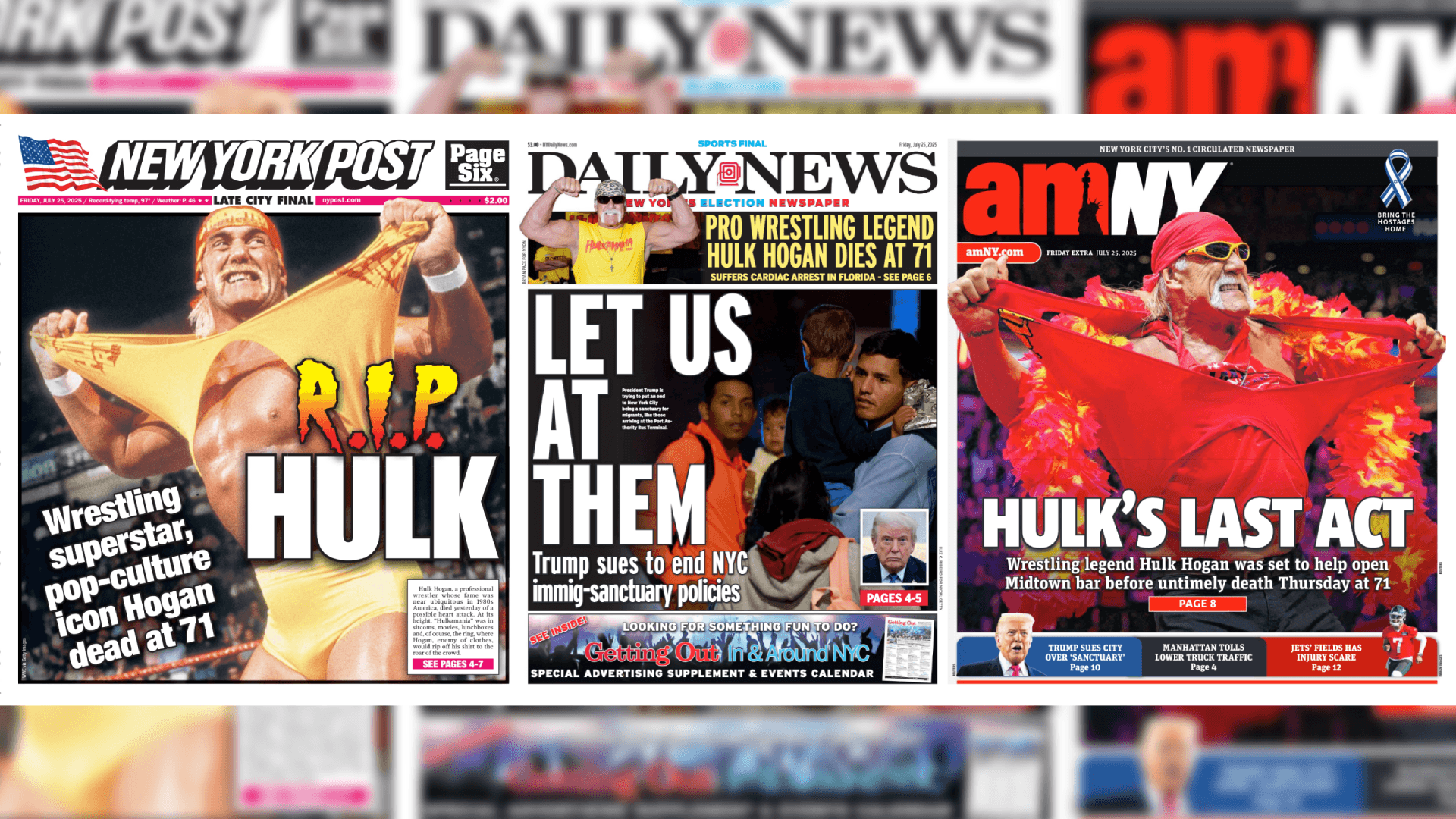 Front Pages for July 25th, 2025